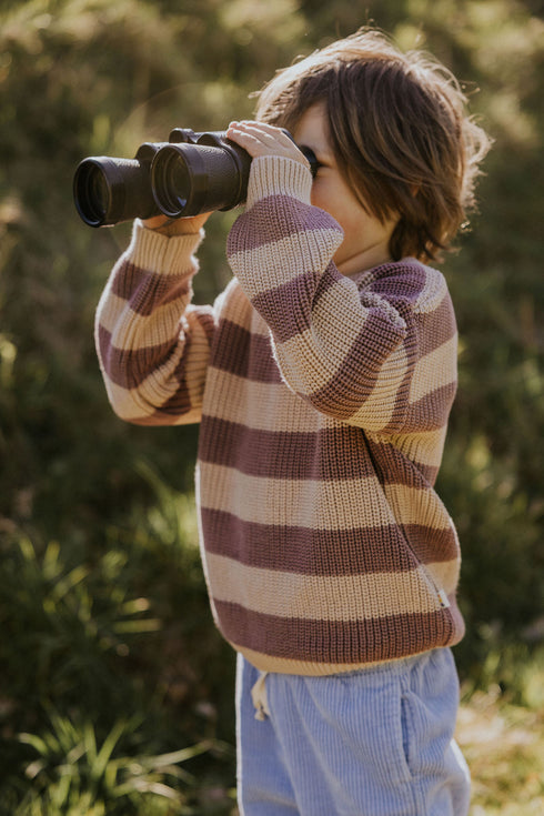 Stripes Knitted Sweater - DOVE