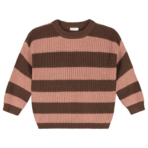 Stripes Knitted Sweater - FUDGE