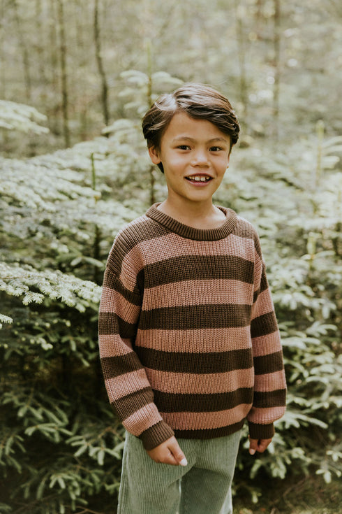 Stripes Knitted Sweater - FUDGE