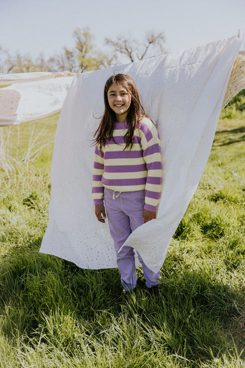 Stripes Knitted Sweater - ICE CREAM
