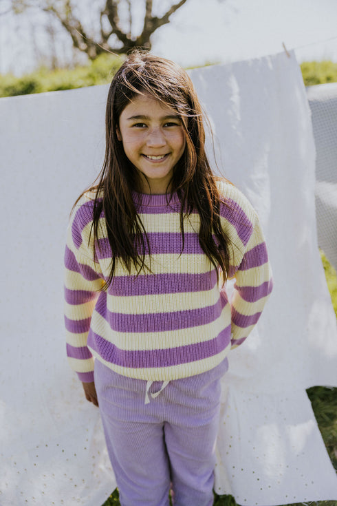 Stripes Knitted Sweater - ICE CREAM