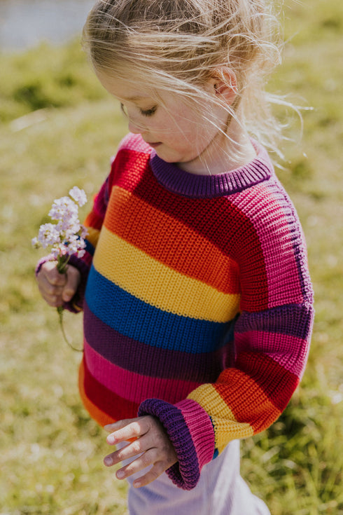 Stripes Knitted Sweater - RAINBOW GLOW