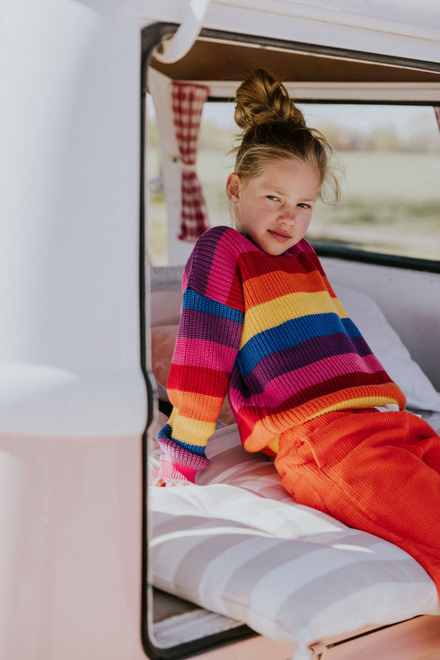 Stripes Knitted Sweater - RAINBOW GLOW