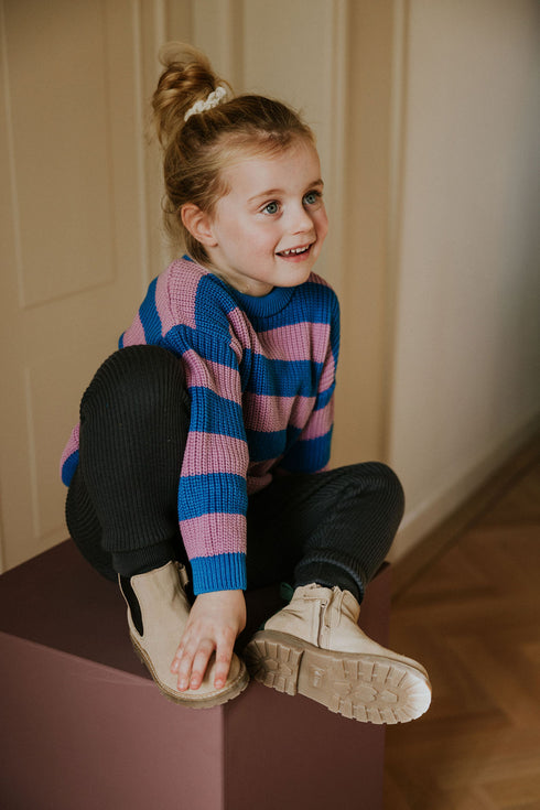 Stripes Knitted Sweater - COTTON CANDY
