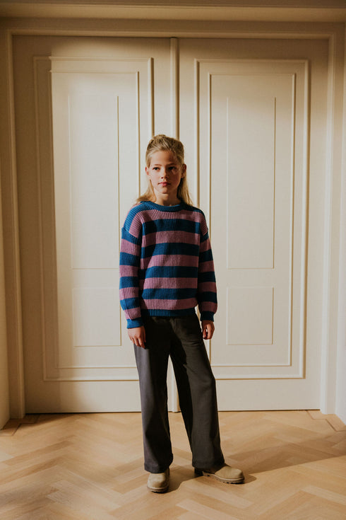 Stripes Knitted Sweater - COTTON CANDY