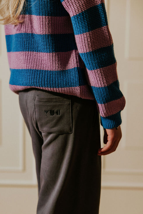 Stripes Knitted Sweater - COTTON CANDY