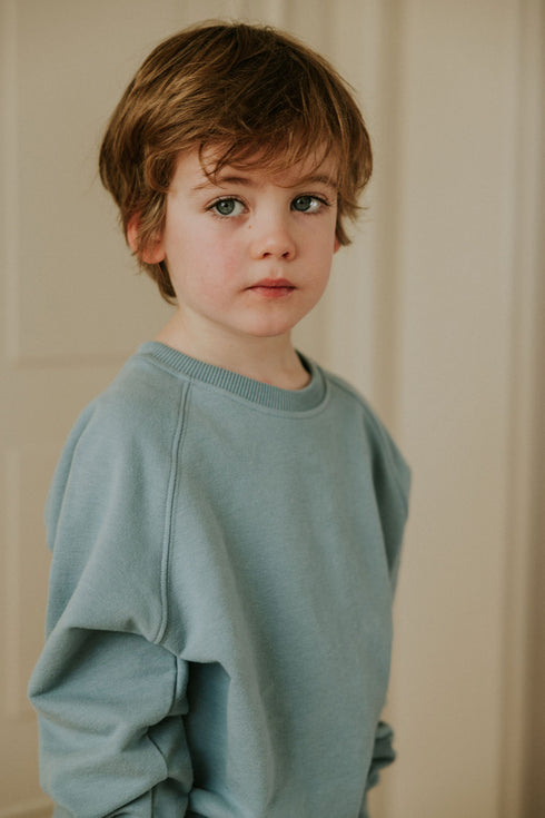 Sweater Teddy (Sweat fabric) - WHALE BLUE