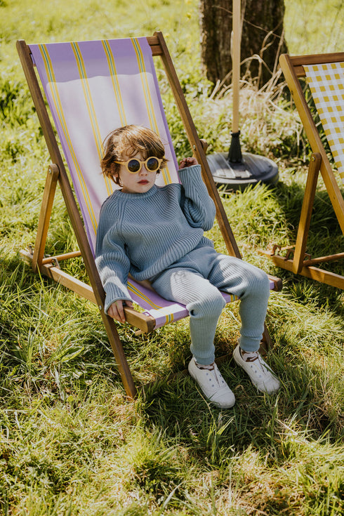 Big Rib Knitted Sweater - WHALE BLUE