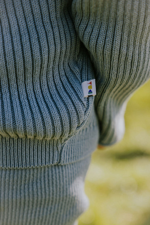 Big Rib Knitted Sweater - WHALE BLUE