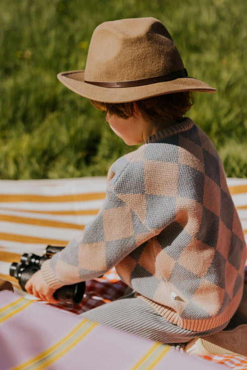 Checkered Knitted Sweater - FROZEN