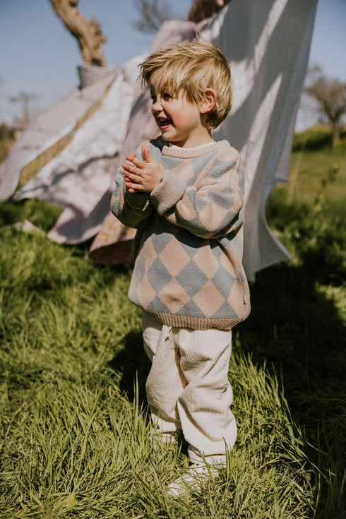 Checkered Knitted Sweater - FROZEN