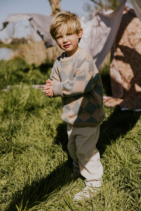 Checkered Knitted Sweater - FROZEN