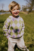 Checkered Knitted Sweater - PISTACHIO