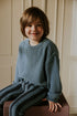 Wavy Knitted Sweater - STONE BLUE