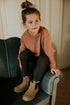 Wavy Knitted Sweater - VINTAGE PINK