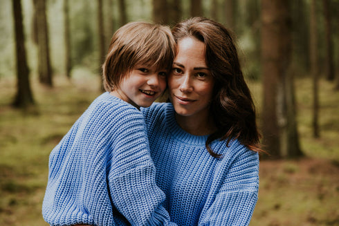 Chunky Knitted WOMEN'S Sweater - CORNFLOWER
