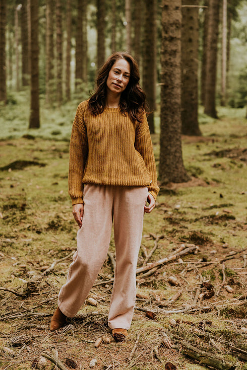 Chunky Knitted WOMEN'S Sweater - OCHRE
