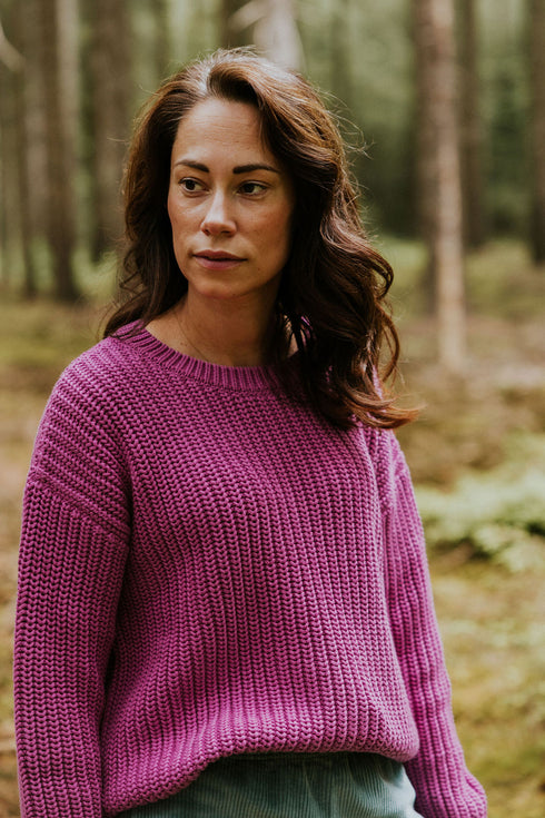 Chunky Knitted WOMEN'S Sweater - PINK PANTHER