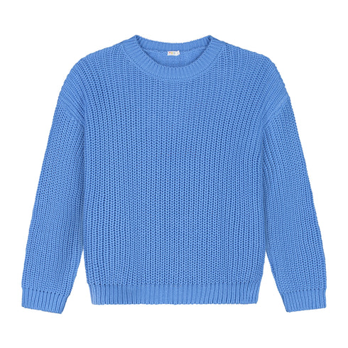 Chunky Knitted WOMEN'S Sweater - CORNFLOWER