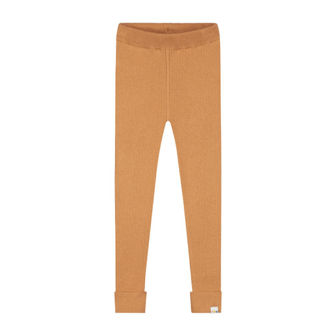 Knitted Leggings Fine Rib - ALMOND