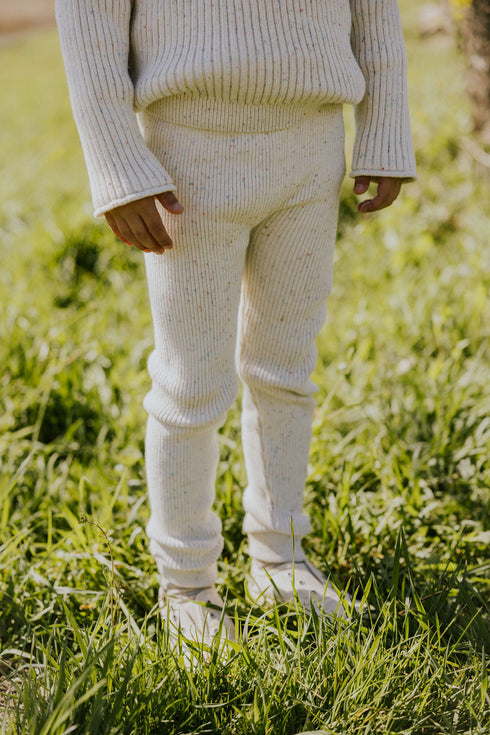 Knitted Leggings Fine Rib - SPECKLES