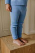Knitted Leggings Fine Rib - CORNFLOWER