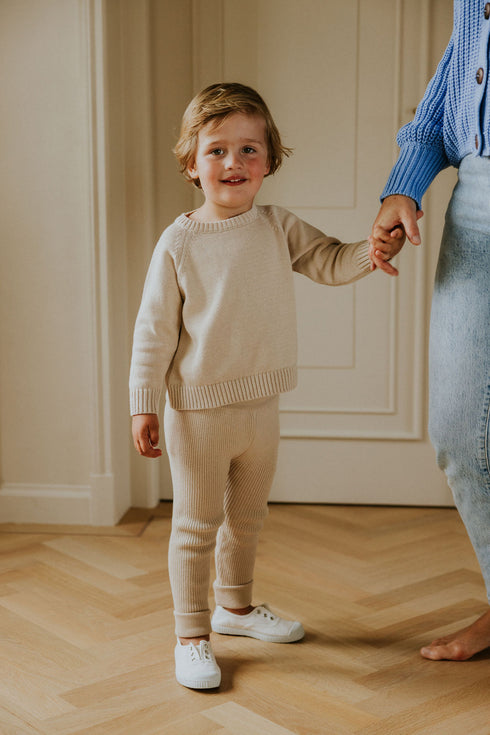 Knitted Leggings Fine Rib - CREAM