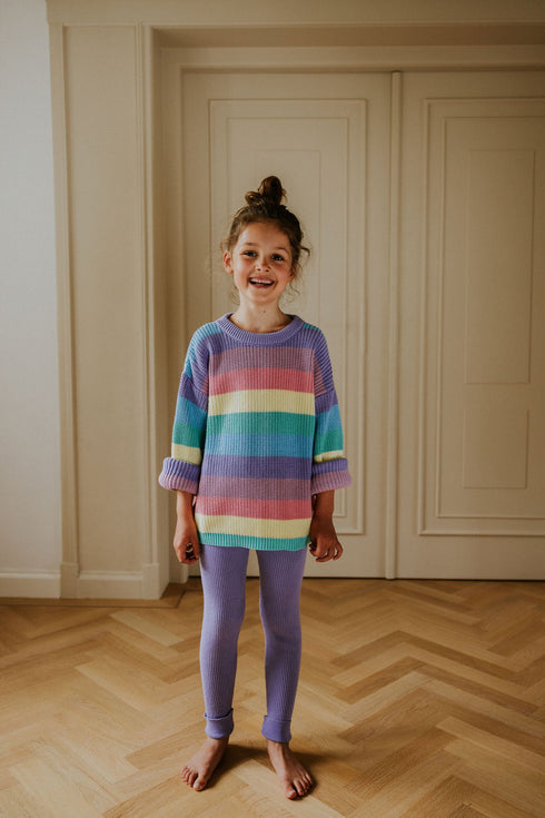 Knitted Leggings Fine Rib - LAVENDER