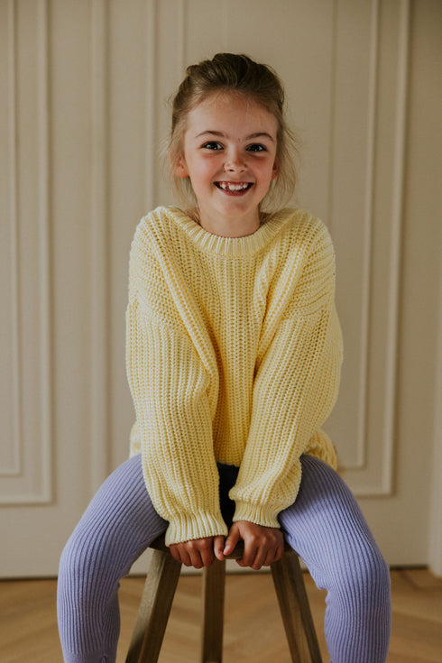 Knitted Leggings Fine Rib - LAVENDER