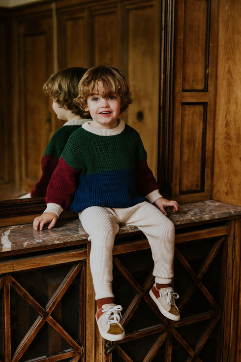 Knitted Leggings Fine Rib - SAND MELANGE