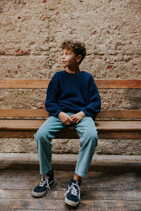 Chunky Knitted Sweater - NAVY