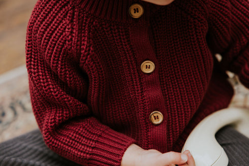 Raglan Cardigan - PLUM