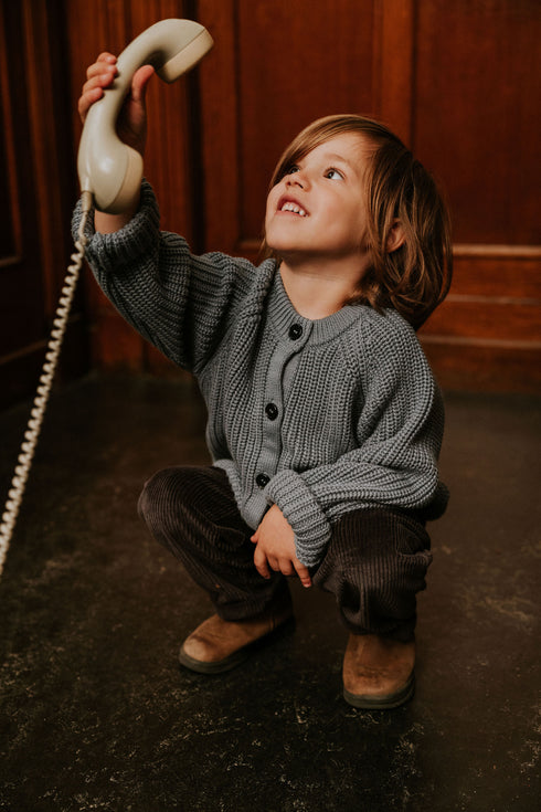 Raglan Cardigan - WHALE BLUE