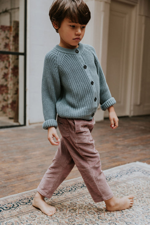 Raglan Cardigan - WHALE BLUE