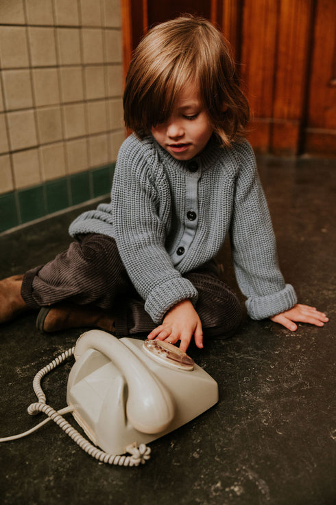 Raglan Cardigan - WHALE BLUE
