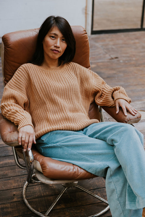 Chunky Knitted WOMEN'S Sweater - BISCUIT