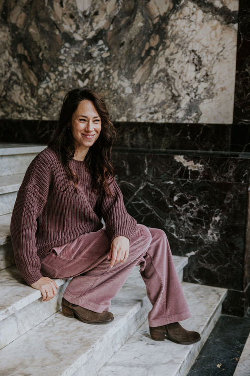 Chunky Knitted WOMEN'S Sweater - FIG