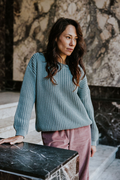 Chunky Knitted WOMEN'S Sweater - OCEAN