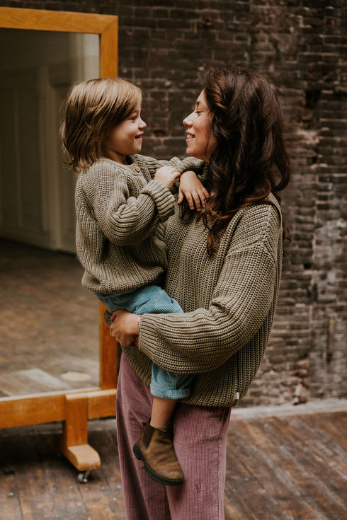 Chunky Knitted WOMEN'S Sweater - SAGE
