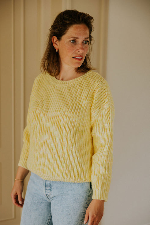 Chunky Knitted WOMEN'S Sweater - VANILLA