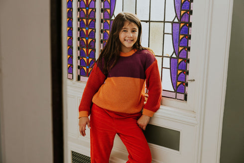 Color Block Sweater - PARROT