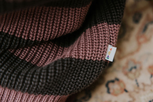 Stripes Knitted Sweater - HEATHER