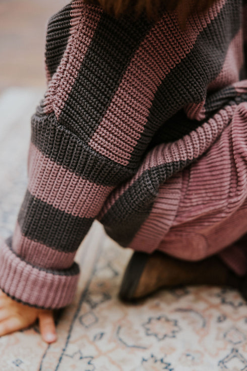 Stripes Knitted Sweater - HEATHER