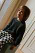 Checkered Knitted Leggings - CHARCOAL