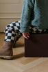Checkered Knitted Leggings - CHARCOAL