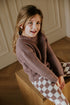 Checkered Knitted Leggings - MAUVE