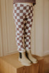 Checkered Knitted Leggings - MAUVE