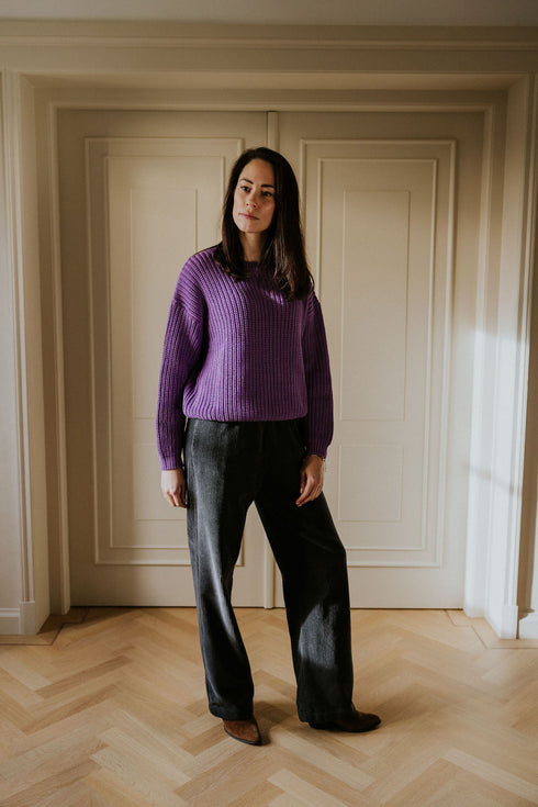 WOMEN'S Trousers Beau Corduroy - CHARCOAL