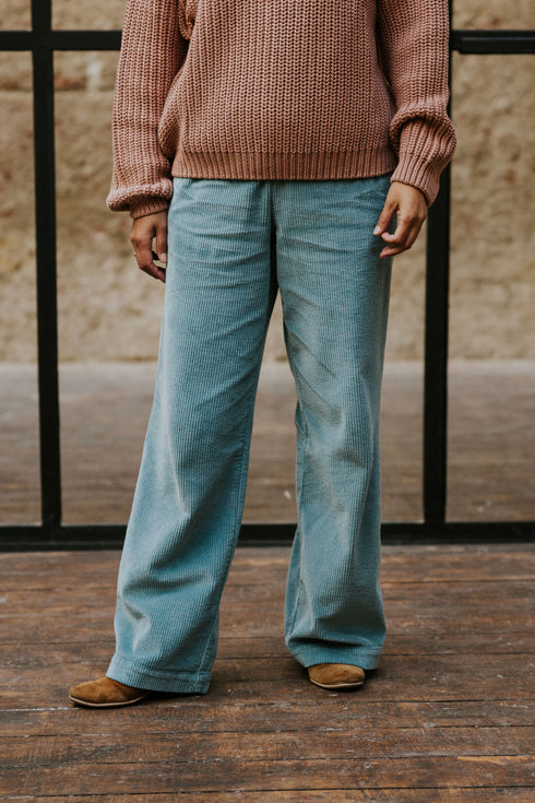 WOMEN'S Trousers Beau Corduroy - OCEAN