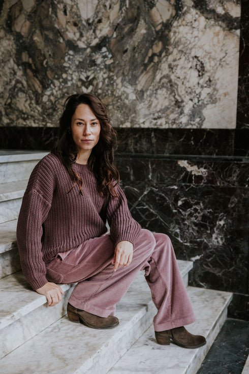 WOMEN'S Trousers Beau Corduroy - MAUVE